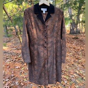 90s Ronni Nicole Snakeskin Blazer Jacket Long Women’s Size 8 Retro Boho Glam